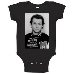 Christian Slater Retro Actor Mugshot Baby One Piece 37772961