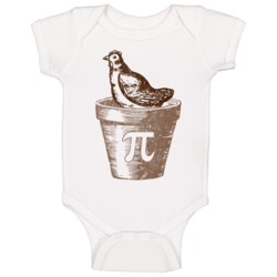 Chicken Pot Pie Pi Funny Nerd Farm Animal Joke Baby One Piece 37792407