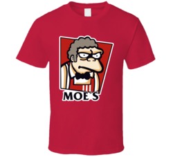 Moe's The Simpsons Kfc Mashup Cartoon Tv Show Foodie Fast Food Fan T Shirt 37833877