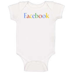 Facebook Google Mashup Parody Logo Techie Geek Fan Baby Baby One Piece 37833907