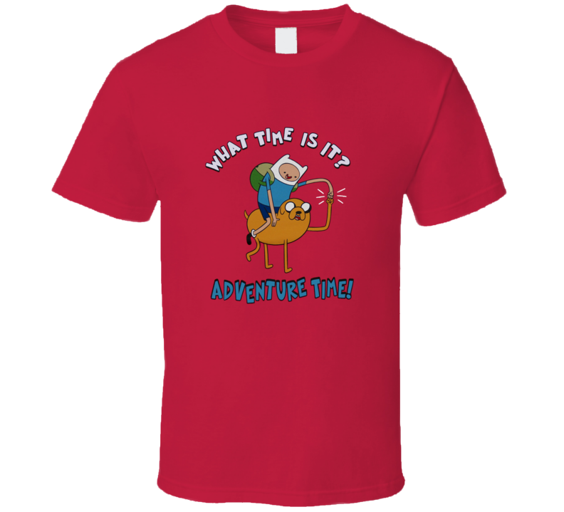 Adventure Time What Time is it Finn and Jake Red T Shirt