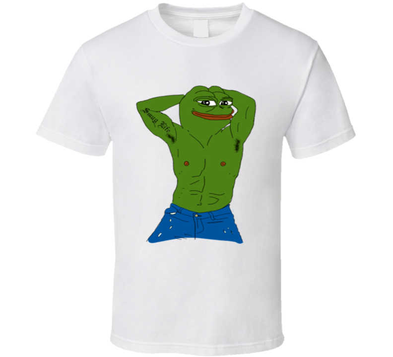the frog smug life meme funny t shirt 18282526 the frog smug life meme funny t shirt