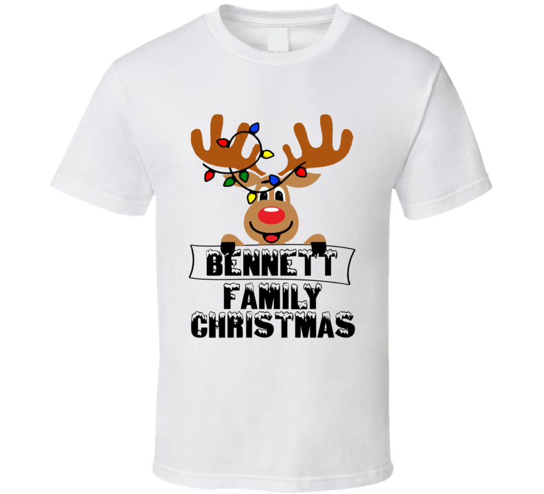 Bennett Family Christmas Cute Reindeer T Shirt
