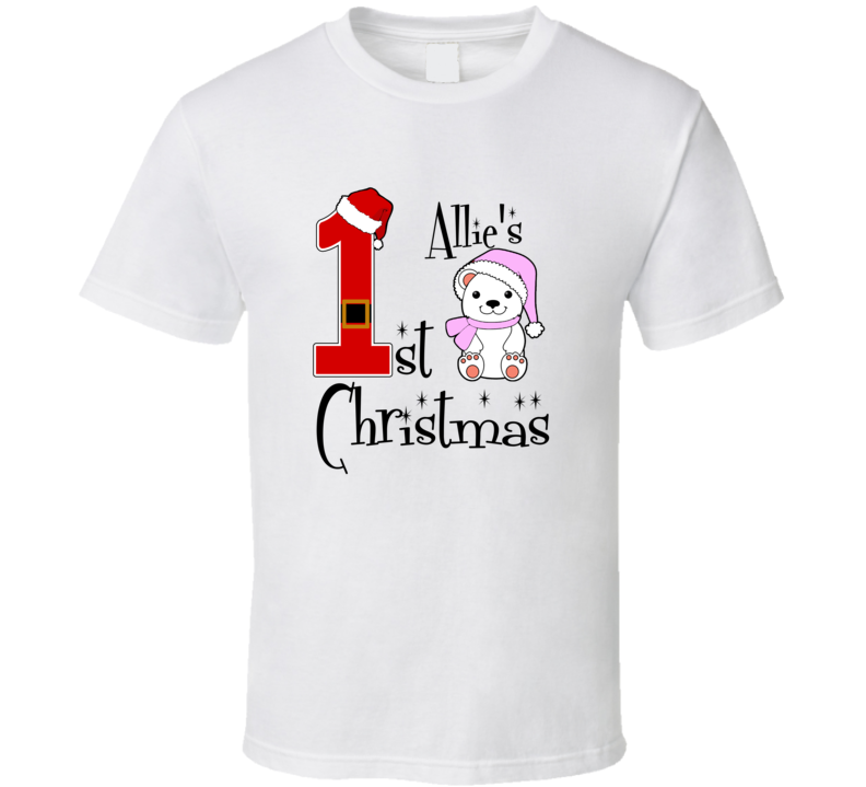 Allie Baby Girl First Christmas Cute Christmas T Shirt