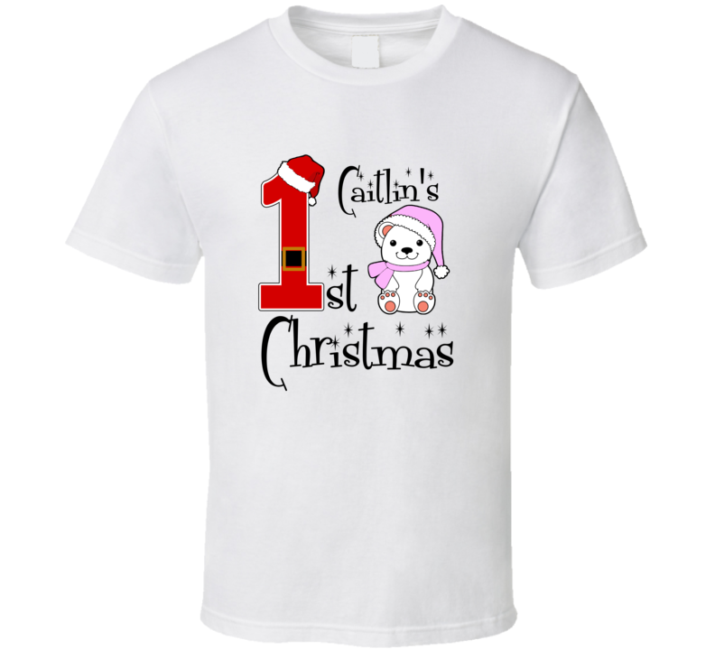 Caitlin Baby Girl First Christmas Cute Christmas T Shirt