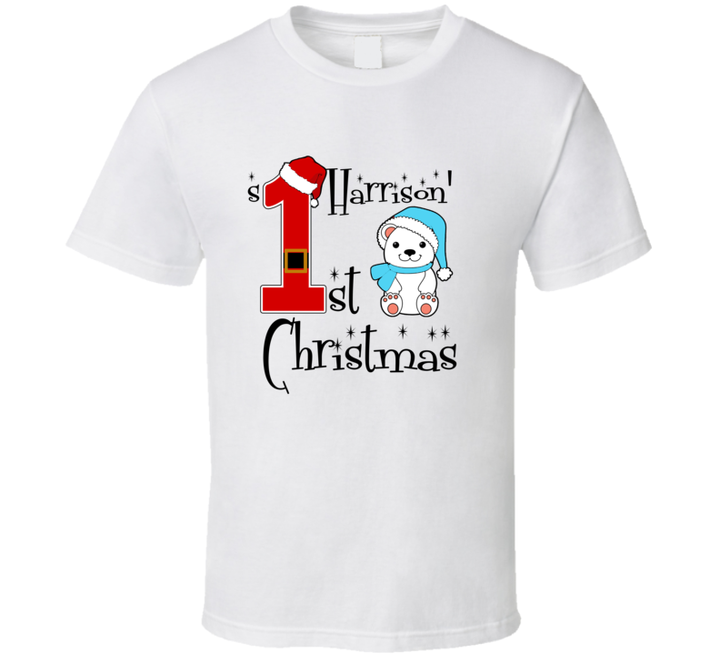 Harrison Baby Boy First Christmas Cute Christmas T Shirt
