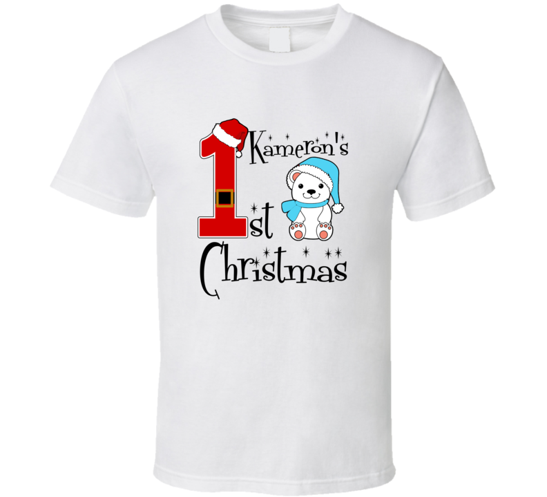 Kameron Baby Boy First Christmas Cute Christmas T Shirt