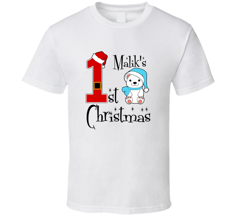 Malik Baby Boy First Christmas Cute Christmas T Shirt
