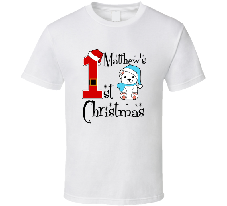 Matthew Baby Boy First Christmas Cute Christmas T Shirt