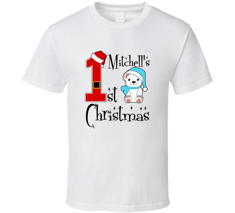 Mitchell Baby Boy First Christmas Cute Christmas T Shirt