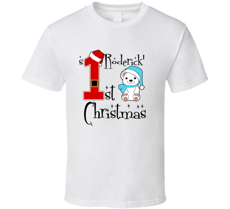 Roderick Baby Boy First Christmas Cute Christmas T Shirt