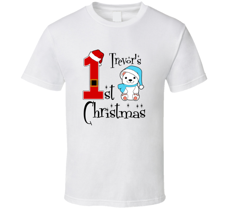 Trevor Baby Boy First Christmas Cute Christmas T Shirt