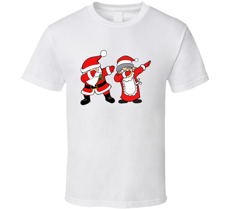 Dabbin Santa And Mrs Claus Christmas T Shirt