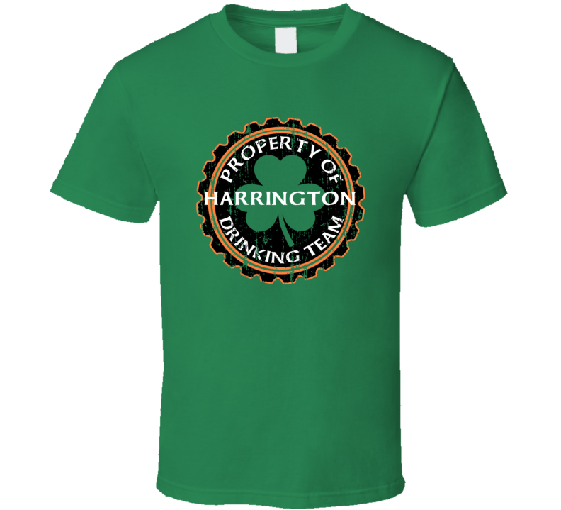 Harrington Drinking Team Property Of Beer Cap St Patricks T Shirt