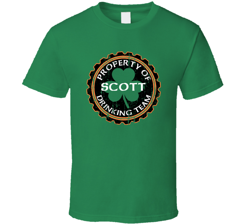 Scott Drinking Team Property Of Beer Cap St Patricks T Shirt