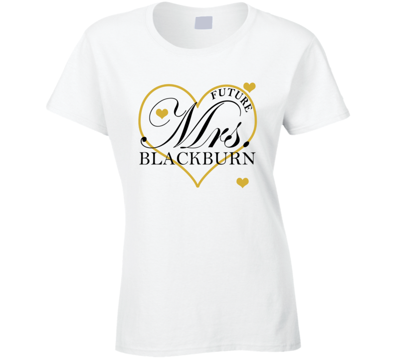 Future Mrs Blackburn Gold Hearts Engagement T Shirt