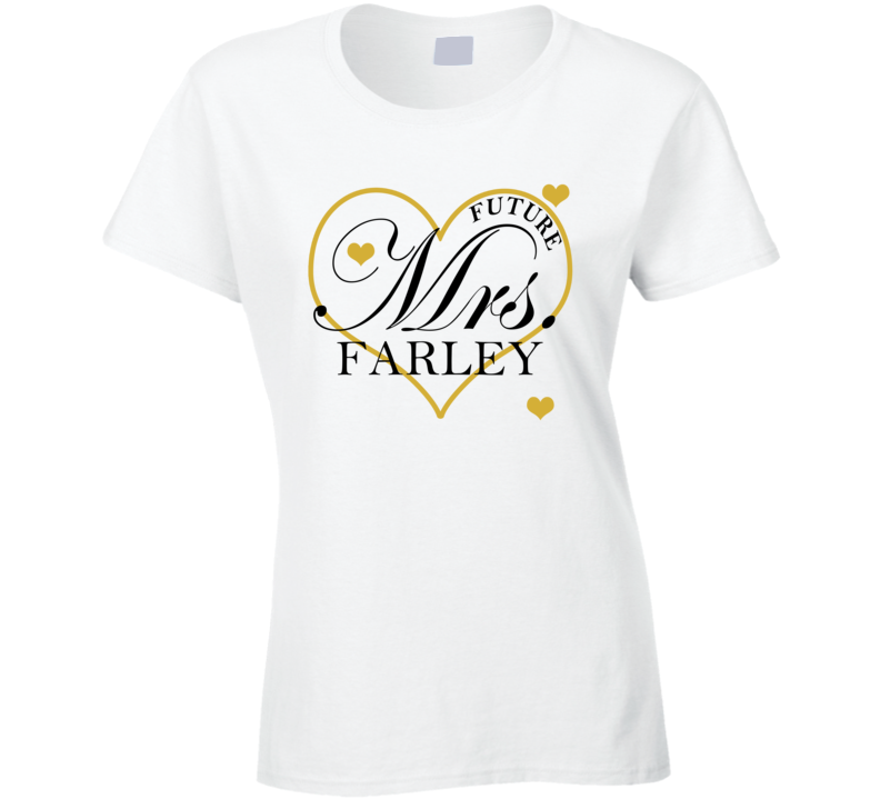 Future Mrs Farley Gold Hearts Engagement T Shirt