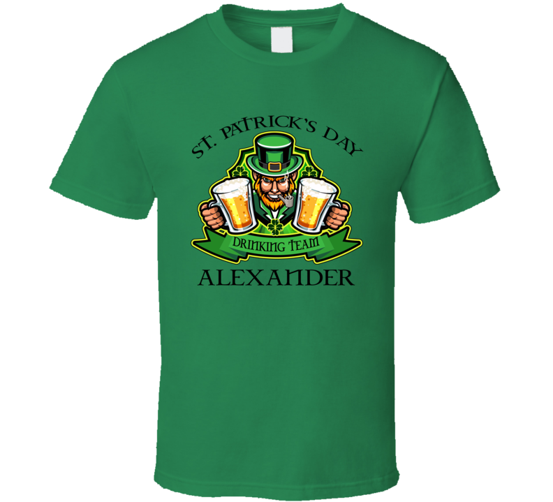 Alexander St Patricks Day Drinking Team Leprechaun T Shirt