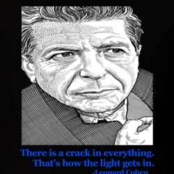 Leonard Cohen RIP 1934-2016 There Is A Crack In Everything T shirt 25393818