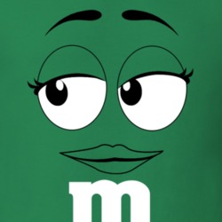 M And Ms Green Female Character Face Halloween Costume T Shirt 34857518