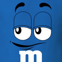 M And Ms Blue Character Face Halloween Costume T Shirt 34857520