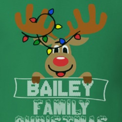 Bailey Family Christmas Reindeer Knitted Look Christmas T Shirt 35073531