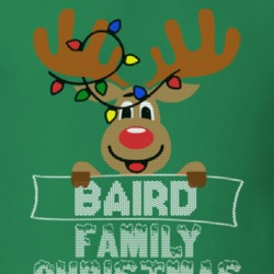 Baird Family Christmas Reindeer Knitted Look Christmas T Shirt 35073533