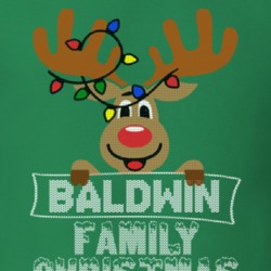 Baldwin Family Christmas Reindeer Knitted Look Christmas T Shirt 35073536