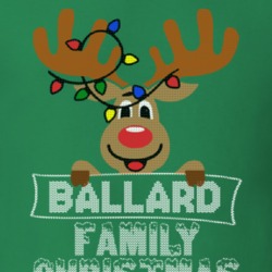 Ballard Family Christmas Reindeer Knitted Look Christmas T Shirt 35073541