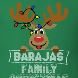 Barajas Family Christmas Reindeer Knitted Look Christmas T Shirt 35073544