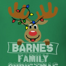 Barnes Family Christmas Reindeer Knitted Look Christmas T Shirt 35073550