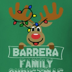 Barrera Family Christmas Reindeer Knitted Look Christmas T Shirt 35073556