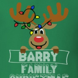 Barry Family Christmas Reindeer Knitted Look Christmas T Shirt 35073561