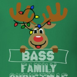 Bass Family Christmas Reindeer Knitted Look Christmas T Shirt 35073567