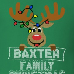 Baxter Family Christmas Reindeer Knitted Look Christmas T Shirt 35073574