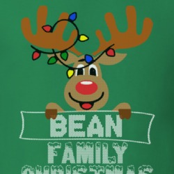 Bean Family Christmas Reindeer Knitted Look Christmas T Shirt 35073576