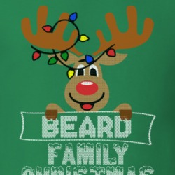 Beard Family Christmas Reindeer Knitted Look Christmas T Shirt 35073577