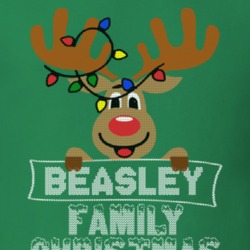 Beasley Family Christmas Reindeer Knitted Look Christmas T Shirt 35073579