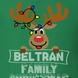 Beltran Family Christmas Reindeer Knitted Look Christmas T Shirt 35073587