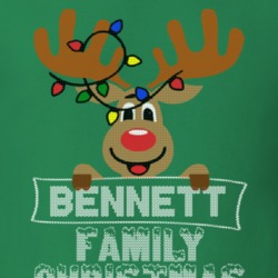 Bennett Family Christmas Reindeer Knitted Look Christmas T Shirt 35073594
