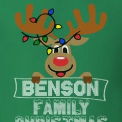 Benson Family Christmas Reindeer Knitted Look Christmas T Shirt 35073596