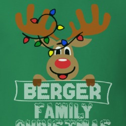 Berger Family Christmas Reindeer Knitted Look Christmas T Shirt 35073603