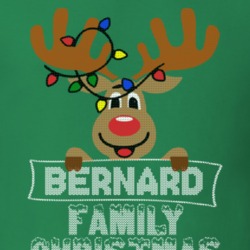 Bernard Family Christmas Reindeer Knitted Look Christmas T Shirt 35073605