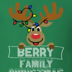 Berry Family Christmas Reindeer Knitted Look Christmas T Shirt 35073607