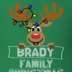 Brady Family Christmas Reindeer Knitted Look Christmas T Shirt 35073658