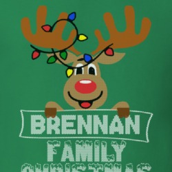 Brennan Family Christmas Reindeer Knitted Look Christmas T Shirt 35073667