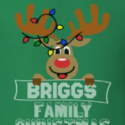 Briggs Family Christmas Reindeer Knitted Look Christmas T Shirt 35073672