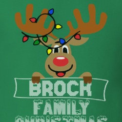 Brock Family Christmas Reindeer Knitted Look Christmas T Shirt 35073677