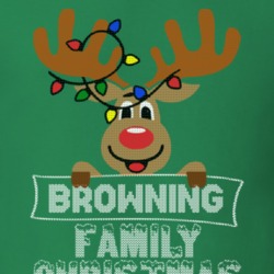 Browning Family Christmas Reindeer Knitted Look Christmas T Shirt 35073682