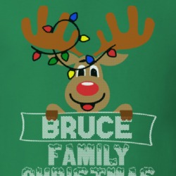 Bruce Family Christmas Reindeer Knitted Look Christmas T Shirt 35073683